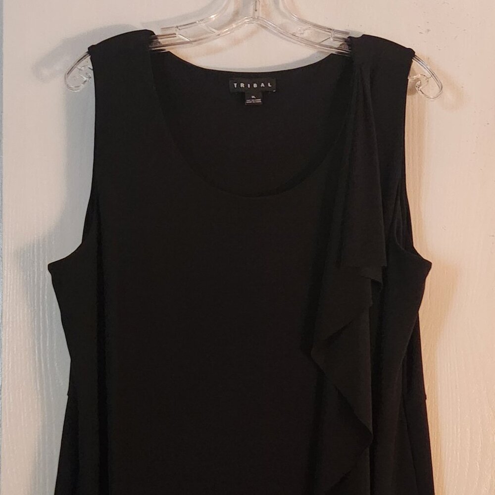 TRIBAL~ Sleek Black Women's XL Shell Tunic